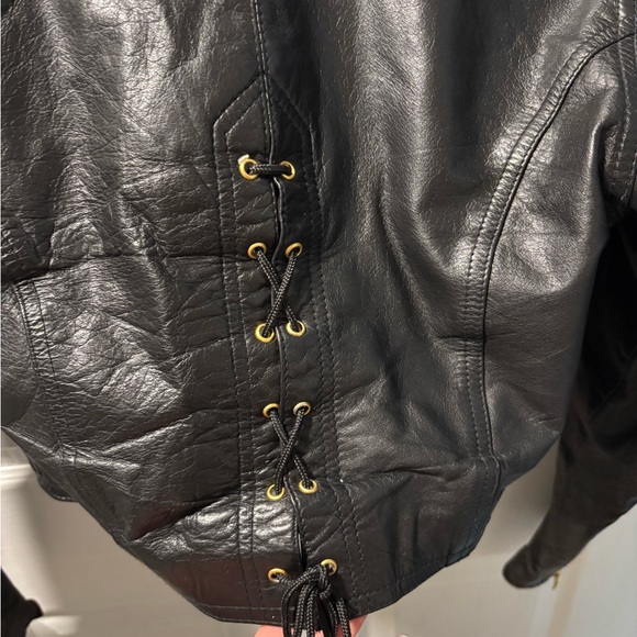 cropped danier leather jacket, black S - Picture 3 of 3